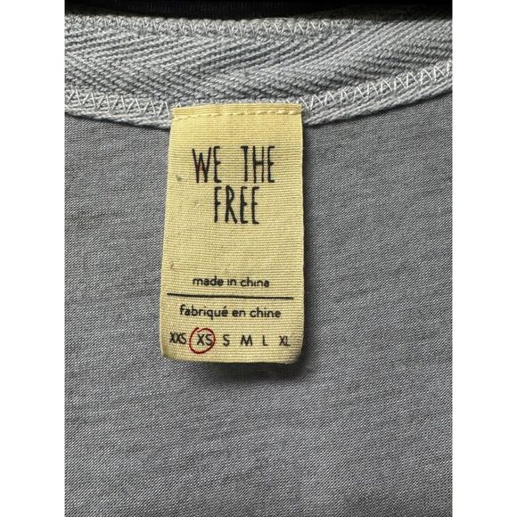 FREE PEOPLE Voyage T-Shirt, Sky, Oversized V-Neck, Sz XS - Picture 6 of 9